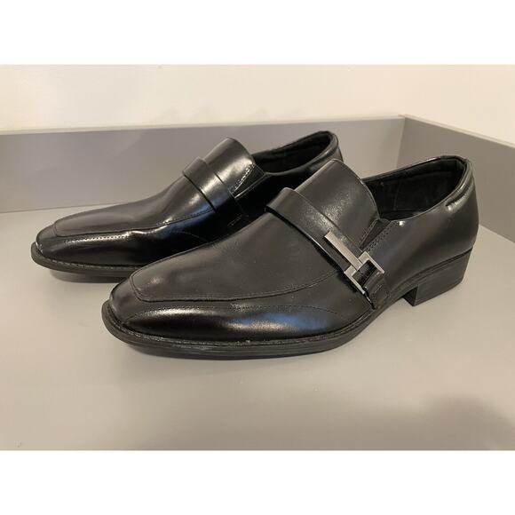Stacy Adams Abram Size 9 Mens Black Slip Resistant Slip On Dress Shoes 20186-001 - Picture 1 of 8